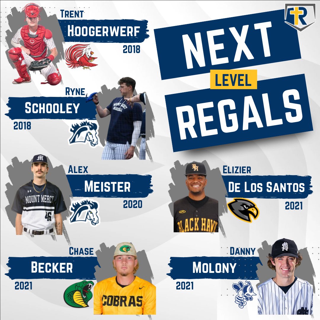 ReginaBaseball's tweet photo. Good luck to our former Regals as their college seasons get under way! Love following your journeys at the next level! #NextLevelRegals #RegalFamily #OnceARegal
(๐ธ: @thoogerwerf6, @ryneschooley23, @meister45Alex, @chaseBecker27, Elizier de los Santos, @danny_molony28) https://t.co/o5GIi7FEBF