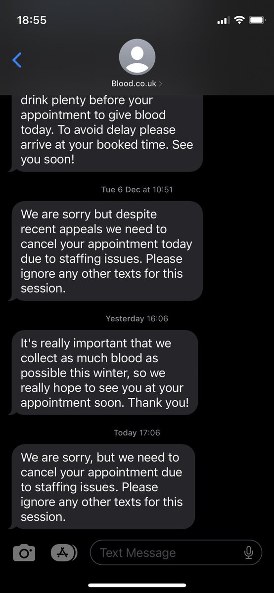Dee3879's tweet photo. @GiveBloodNHS 5th Cancellation in the last 12 months! https://t.co/F86P44Ic4p