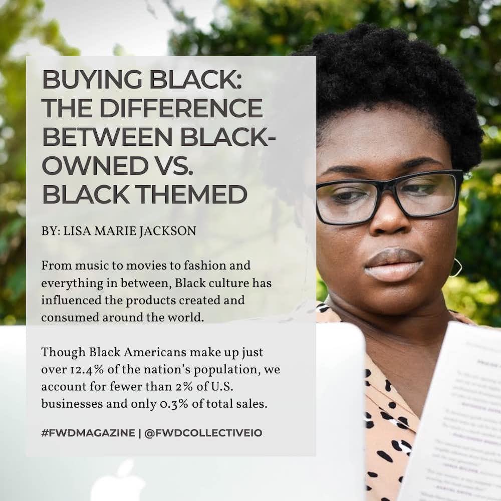 FWD Collective (@fwdcollectiveio) on Twitter photo "Though Black Americans make up just over 12.4% of the nationโs population, we account for fewer than 2% of U.S. businesses and only 0.3% of total sales."โฃ
โฃ
By FWD Contributor Lisa Marie (<a href="/lisamariesocial/">Lisa Marie โPhoenixโ Jackson | Consulting Account</a>) #BuyingBlack & what that REALLY meansโฃ
โฃ
โ fwdio.co/BuyingBlack "Though Black Americans make up just over 12.4% of the nationโs population, we account for fewer than 2% of U.S. businesses and only 0.3% of total sales."โฃ
โฃ
By FWD Contributor Lisa Marie (<a href="/lisamariesocial/">Lisa Marie โPhoenixโ Jackson | Consulting Account</a>) #BuyingBlack & what that REALLY meansโฃ
โฃ
โ fwdio.co/BuyingBlack