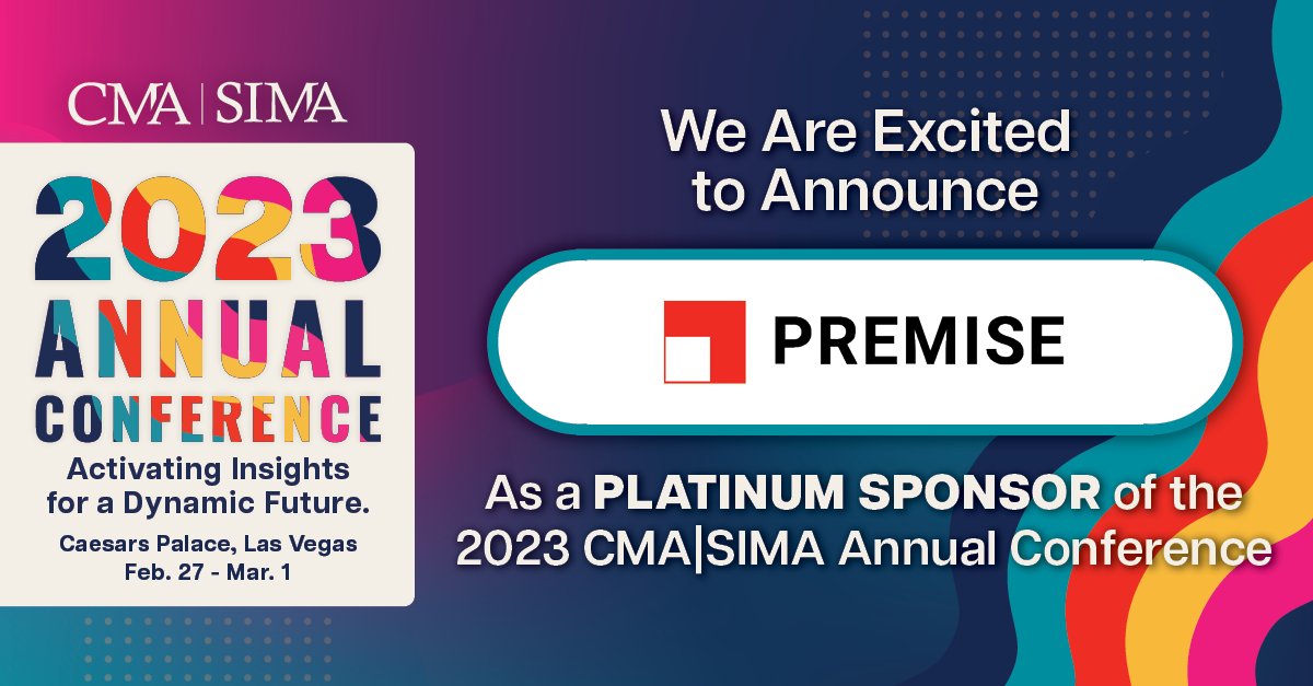 Let's welcome Premise as a Platinum Sponsor of the 2023 CMA|SIMA Annual Conference! Learn more and lock in your spot today: bit.ly/3XL44Wh

#CategoryManagement #ShopperInsights #Retail #CPG #OmniChannel #CMACON2023

bit.ly/3HUw30w