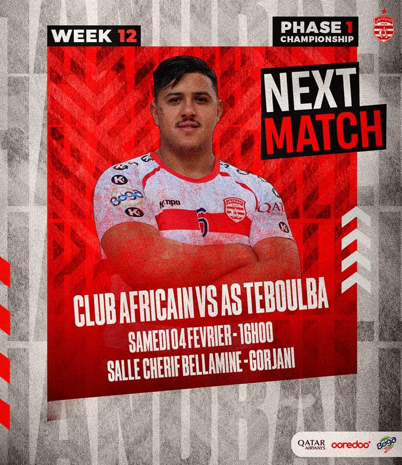 clubafricain's tweet photo. ๐คพโโ๏ธ ๐ฝ๐ด๐๐-๐ผ๐ฐ๐๐ฒ๐ท๐คพโโ๏ธ journรฉe 12 #Handball
#ClubAfricain ๐ดโช ๐ | Aigle Sportif de Tรฉboulba
#CAAST
๐ | Championnat Elites Hommes - phase 1
๐ | 16h - Samedi 04 Fevrier 2023
๐ | Salle Cherif Bellamine - Gorjani
#ForzaCA ๐ต๐ช #ุงูุฅูุฑููู_ุชุนูุด https://t.co/ca4P0Um9tg