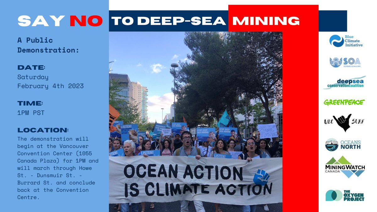 Nathan.Méténier (@nathan_metenier) on Twitter photo #DeepSeaMining poses one of the greatest threats to #biodiversity, #climate & future generations. Join us at a demonstration on Feb 4 at 1PM at the Vancouver Convention Centre to #DefendTheDeep and say YES to a healthy planet.  #IMPAC5 🪸🌊
Deets here: fb.me/e/2vL0FqEHN #DeepSeaMining poses one of the greatest threats to #biodiversity, #climate & future generations. Join us at a demonstration on Feb 4 at 1PM at the Vancouver Convention Centre to #DefendTheDeep and say YES to a healthy planet.  #IMPAC5 🪸🌊
Deets here: fb.me/e/2vL0FqEHN