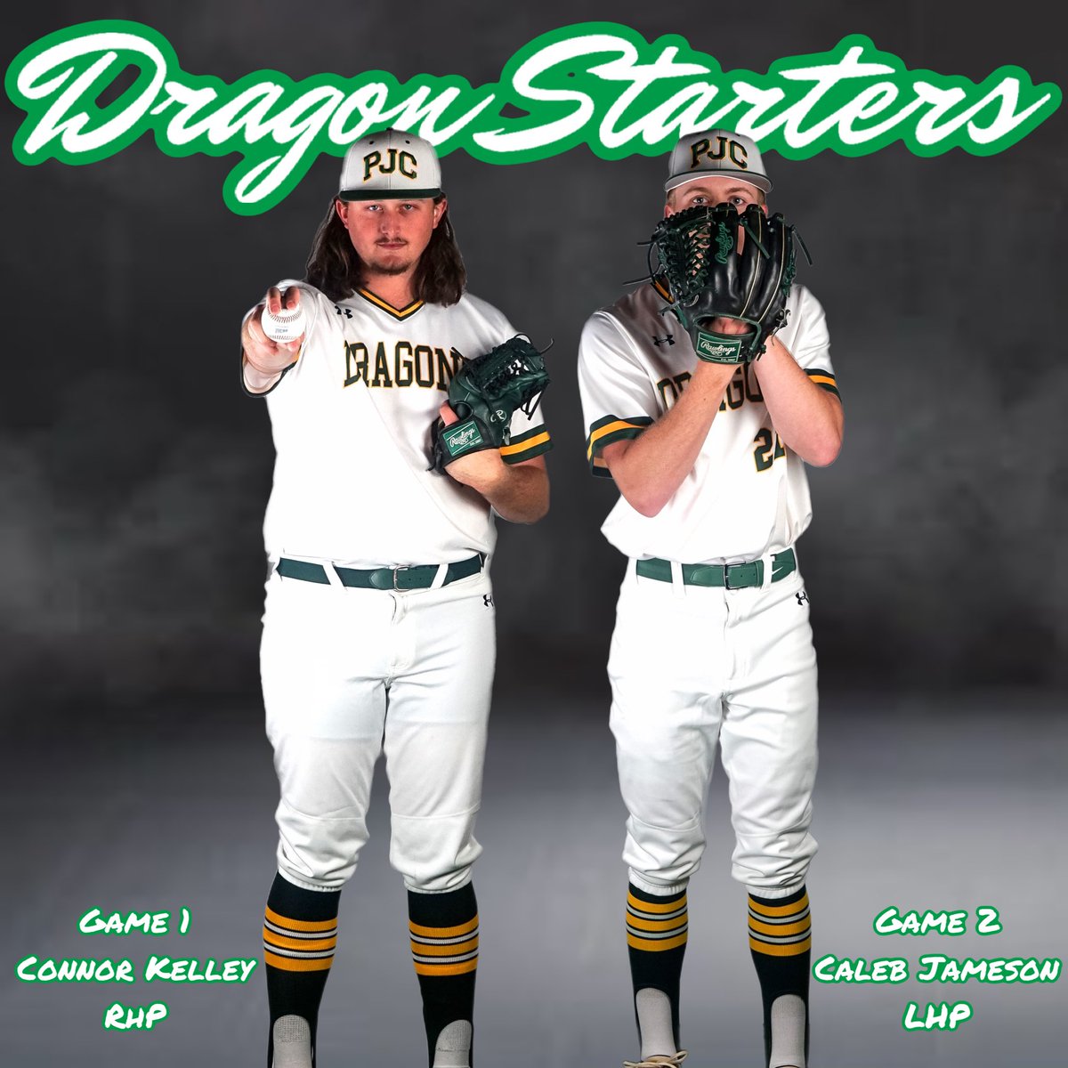 The Drags will send a pair of Freshmen to the mound today!

Game 1: @ckelley0212 
Game 2: @CalebCJ22 

#PJCbaseball #BuiltDifferent