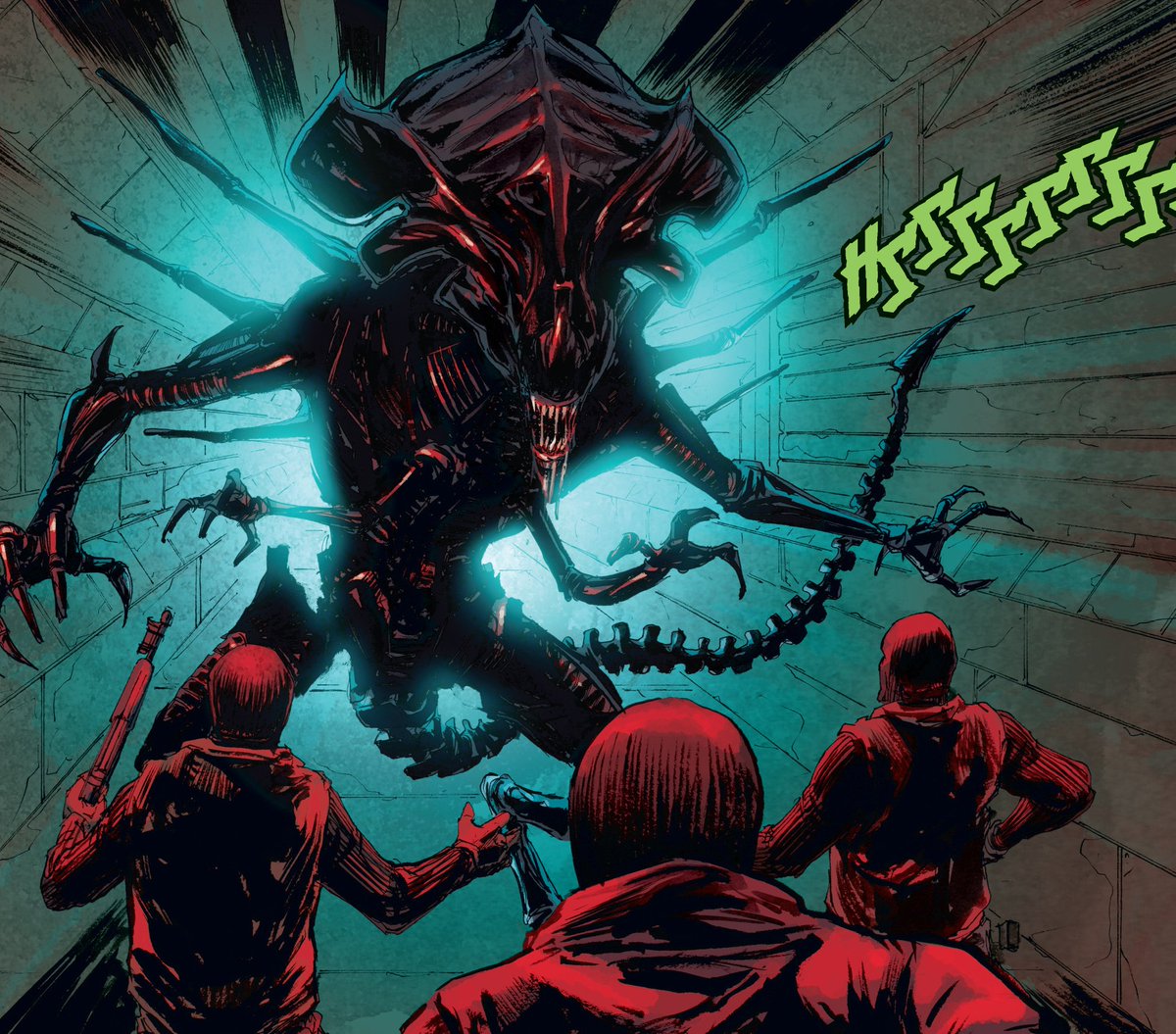 avpgalaxy's tweet photo. These pirates got more than they bargained for when Zula Hendricks, Davis and Hollis release their captive Queen on them! Artwork by Tony Brescini and Dan Jackson. #Alien #Aliens #AliensDefiance #Xenomorph #XenomorphXX121 #TonyBrescini #DanJackson #DarkHorseComics https://t.co/JCEu2AOOvL