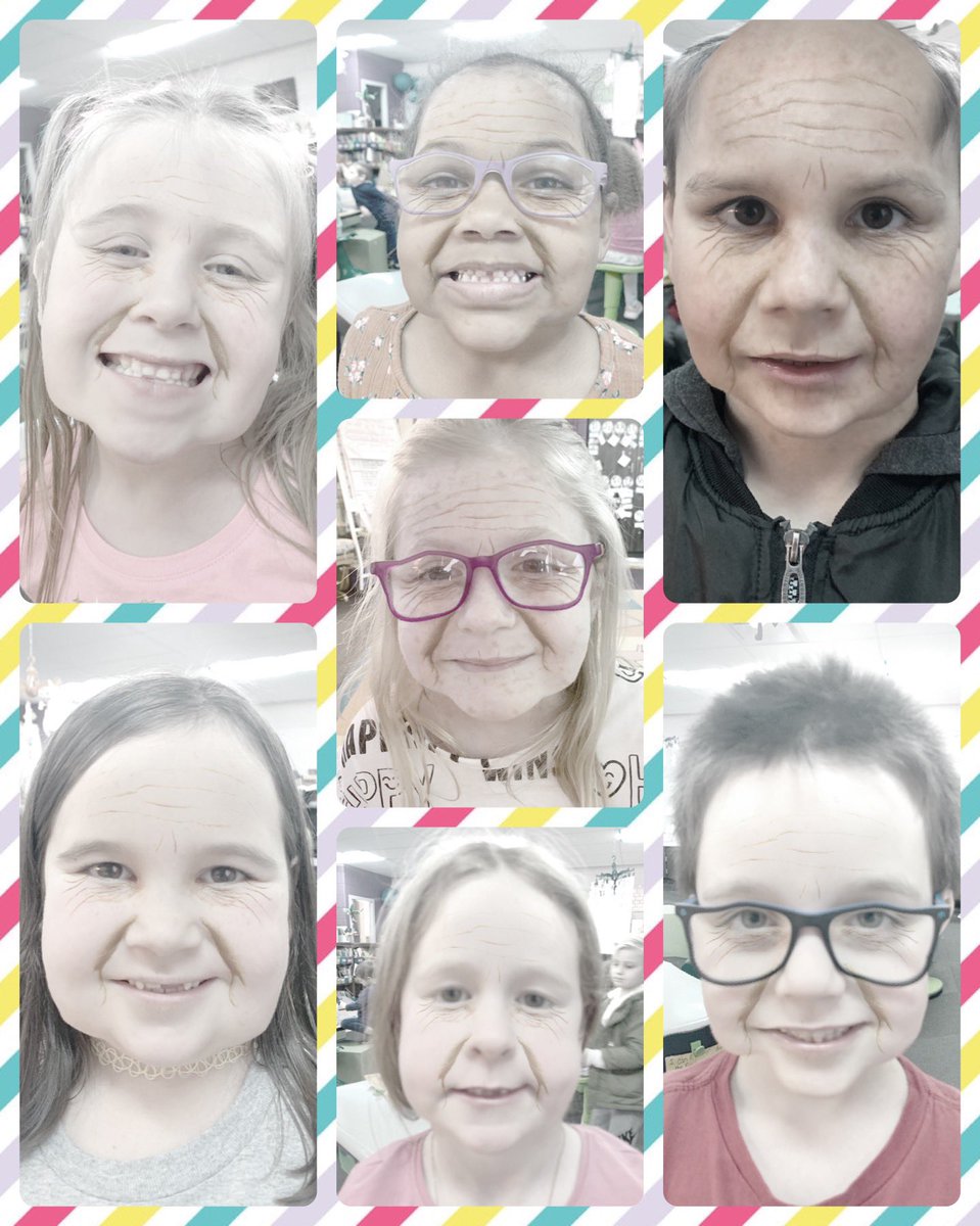 MrsGarrettNKC's tweet photo. Some pretty cute 100 year olds!  #100thdayofschool #picollage #MapleKinderStars #warriorscreate @MapleWarriors @SmithvilleSD https://t.co/Yw6oo6ytZL