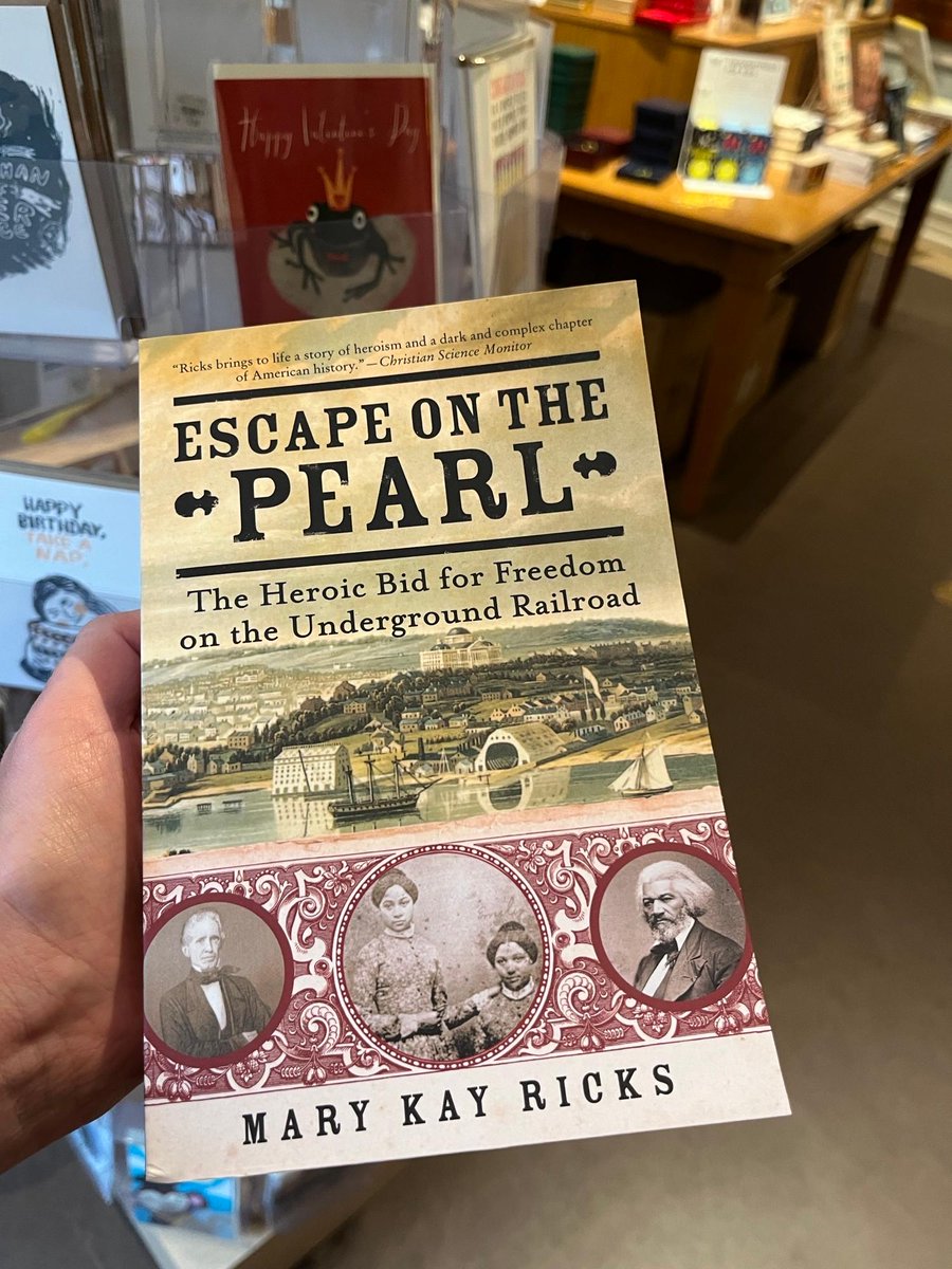 For this week's #FridayRead, our store manager, John Nembhard, recommends Escape on the Pearl, which recounts an attempted escape by nearly 80 enslaved people from DC in 1848. Pick it up at our shop or at your nearest #BlackOwnedBookstore. 
  #BlackHistoryMonth #DCHistory