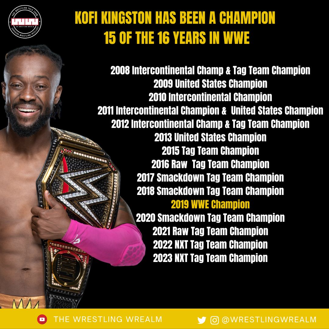 WrestlingWrealm's tweet photo. Kofi Kingston is a walking Hall of Famer! https://t.co/IlyPVdHxwI