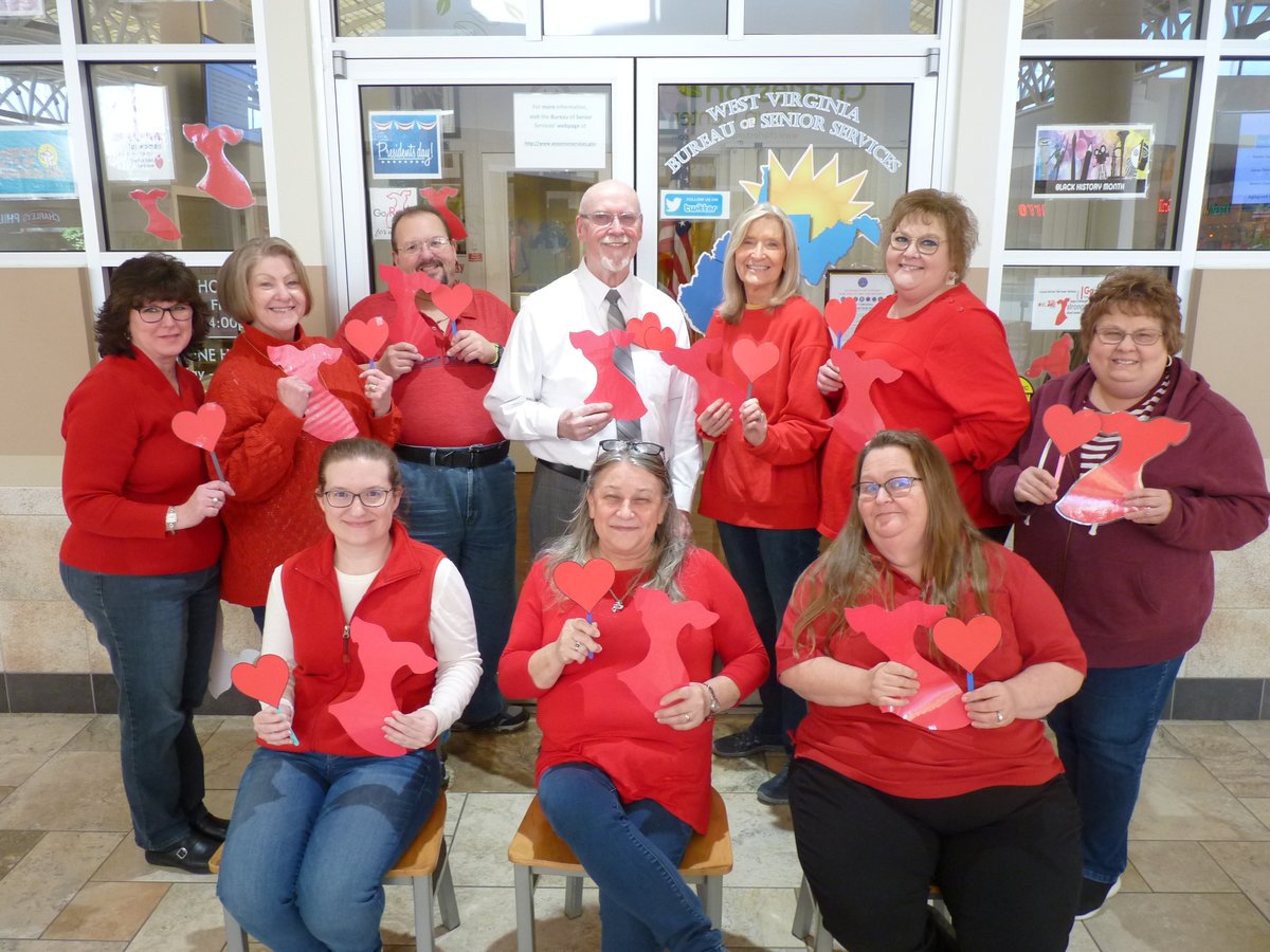 WVBoSS's tweet photo. In recognition of National Wear Red Day ® and American Heart Month staffers showed their support to rise awareness of heart disease and the impact it has on individual and families across the country. #GoRedforWomen #WearReadDay #HeartDiseaseAwareness https://t.co/4he0wefCP1