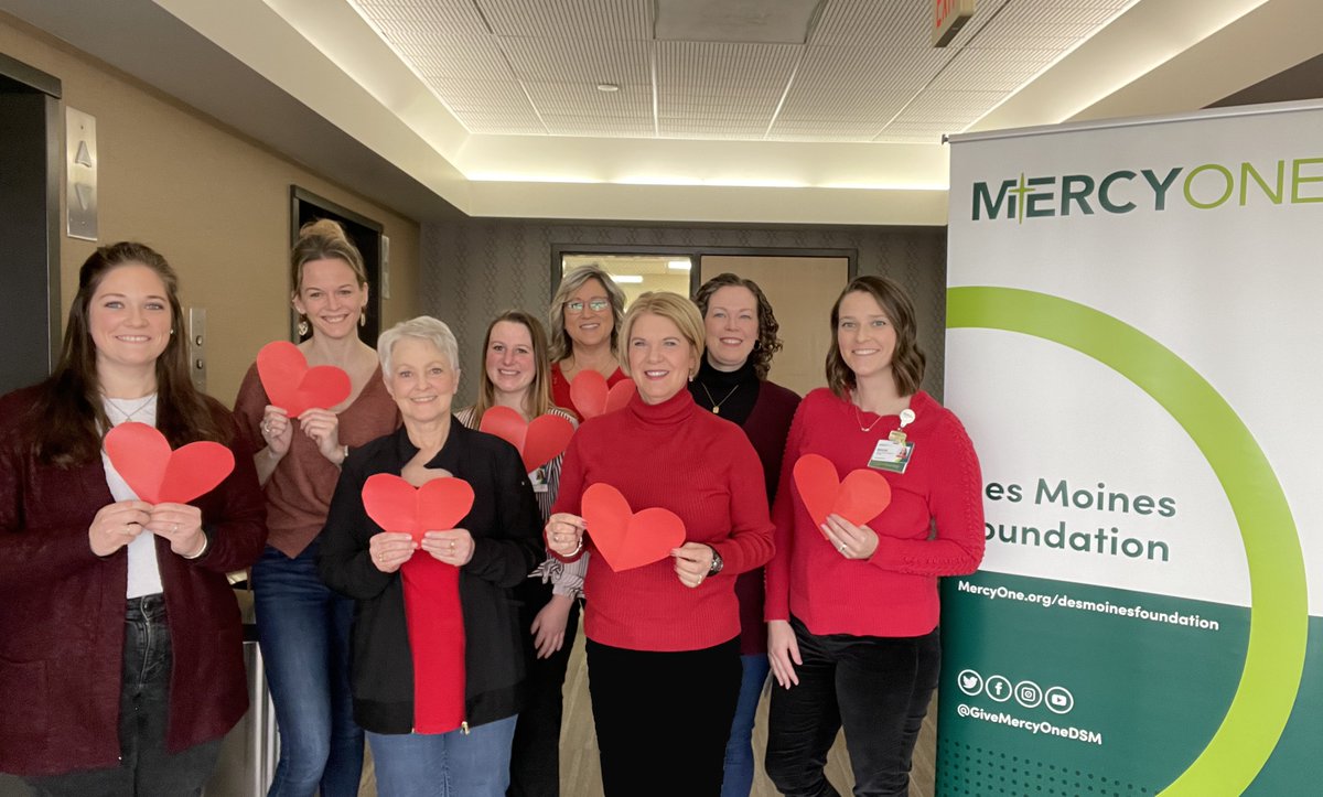 GiveMercyOneDSM's tweet photo. Today, our @GiveMercyOneDSM team wears red to help raise awareness of heart disease. Show your support this #WearRedDay and help cardiac patients in need at https://t.co/vRFsXe2TWo. (Designate “Heart and Vascular Care” in the drop-down) #OurHearts #GoRedIA https://t.co/XTJr4IFV33