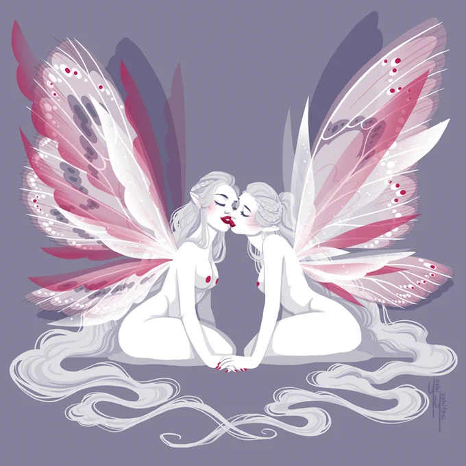 Happy #FairyFriday! I had to choose this one for the first week of February -- the soft color palette is so romantic and just makes me want to curl up with a fantasy love story and a bottle of wine! What's your go-to for a romantic night in? 