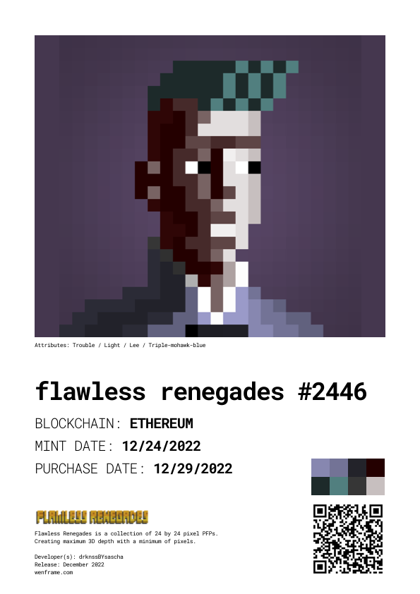 PaulMandl2's tweet image. Just received my wenframe by @Shades_ETH. I chose one of my @flawlessReneg8, and it looks dope. ❣️🔥🔥