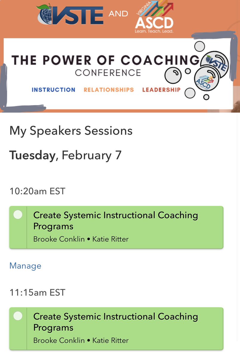 🫱🏼‍🫲🏽Are you heading to the @vste @VASCD Power of Coaching event next Tuesday, 2/7? ⚙️Stop by Banquet B at 10:20 or 11:15a to visit @brookeconklin19 & me to help create more systemic coaching programs to maximize your work in your division! #vste #vcc #vascd #fek12 @ForwardEdgeOH