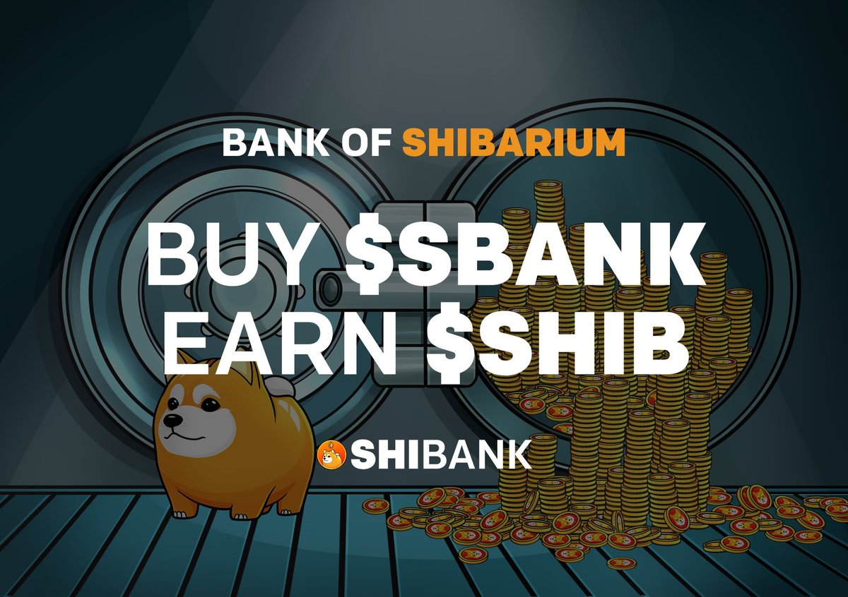 $SBANK - Bank of Shibarium! 🏛

<a href="/ShibankOfficial/">Shibank - 3% $SHIB Rewards</a> 

They will be the first token with $SHIB rewards on the #Shibarium!

Roadmap:

-ShiDEX &amp; Swap
-NFTs and Farming Pools
-Staking
-Shibarium Bridge

Chart:
dextools.io/app/en/ether/p… 

Telegram
t.me/OfficialShibank