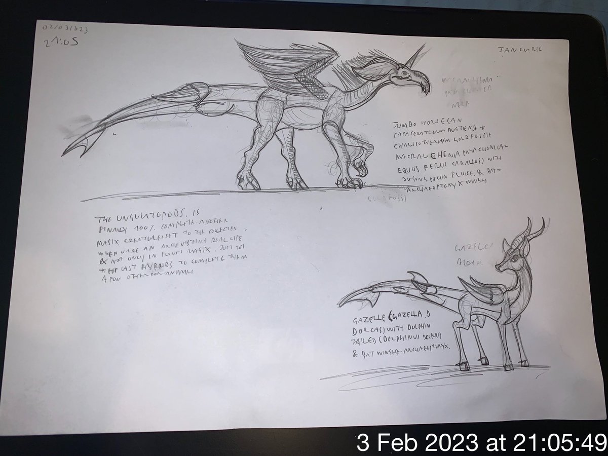 The ungulatopods. The #planetmagix of #eocene #ianclarkp4auto #paraceratherium #macrauchenia #equusferuscaballus #chalicotherium #dugong #gazelladorcas #delphinusdelphis #archaeopteryx