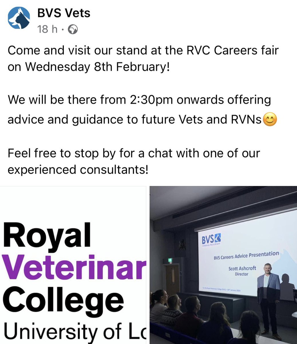 BVSvets's tweet photo. The team are looking forward to meeting with Vets and Vet Nurses of the future at the RVC Careers Fair, Hawkshead Campus📍. A handful of our experienced consultants will be on site to offer you professional and comprehensive advice to help build your future🌟. https://t.co/nOX5rngDId