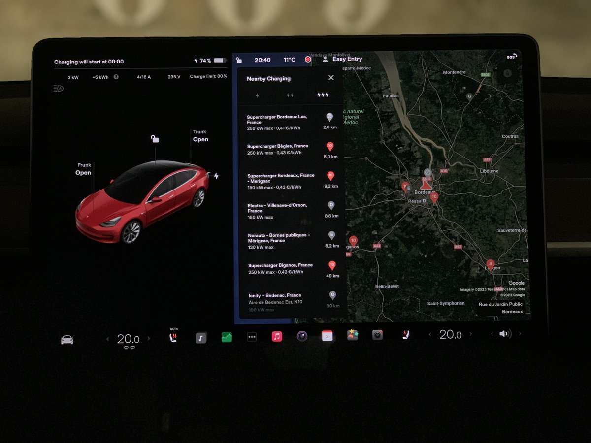 TeslaStars's tweet image. On #TeslaSoftware 2023.2.0.5, the price at Superchargers is now shown directly on the map 🗺️🤩👍🏻