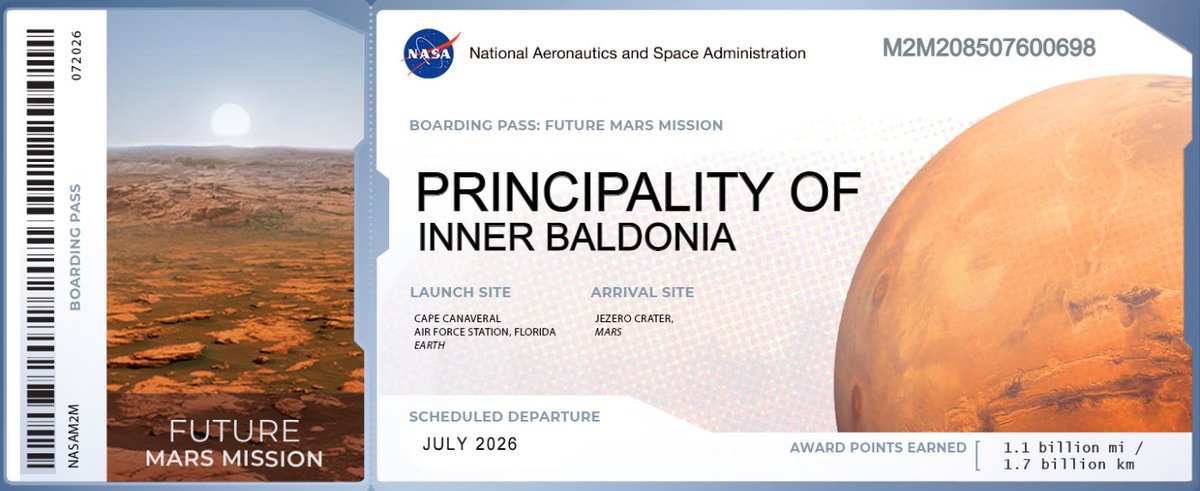 The Principality of #InnerBaldonia, just like our noble ally @Permaria_ are taking part in the 2026 Mars launch!
 #micronations #Mars