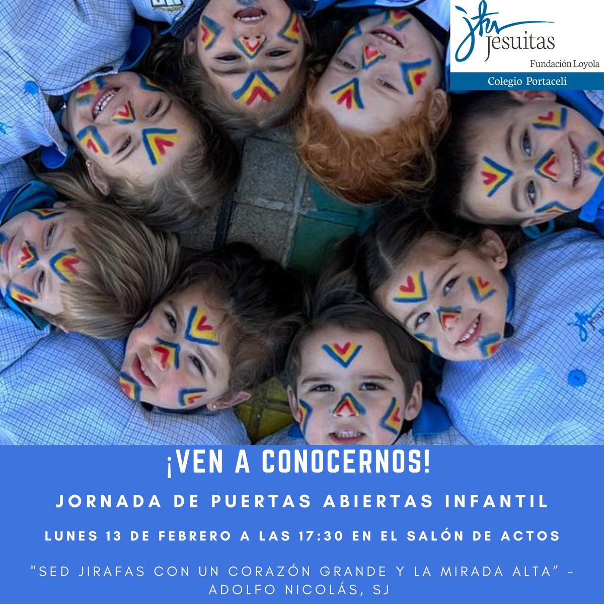 #Portaceli23 El Equipo Directivo de Infantil y Primaria tiene el gusto de invitar a las familias solicitantes a la sesión informativa sobre Infantil el próximo lunes 13 de febrero a las 17:30 en el Salón de Actos. ¡Os esperamos!
