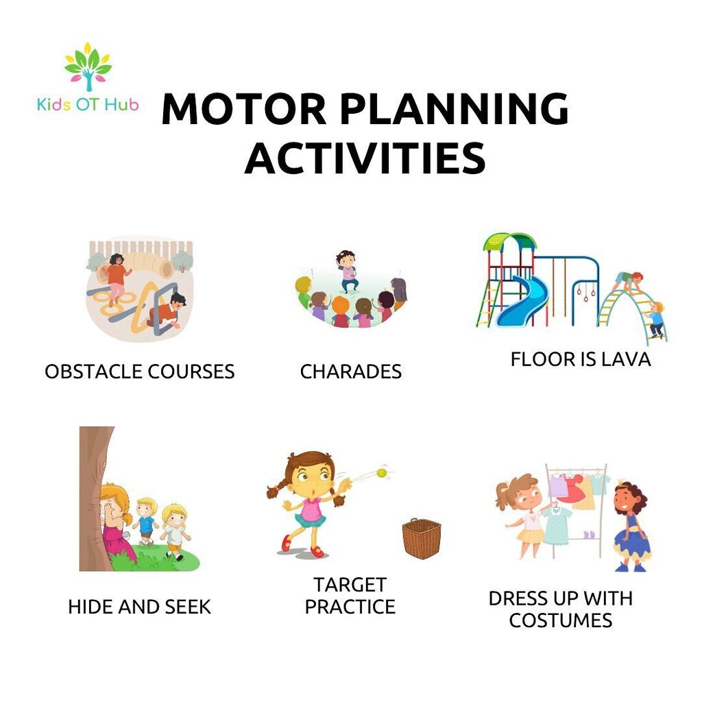 Here are some fun motor planning activities! 
•
Which one is their favourite?
•
#motorplanning #motorskills #pedicatriccota #occupationaltherapy #childdevelopment #pediatricot instagr.am/p/CoNgfQKPGvc/