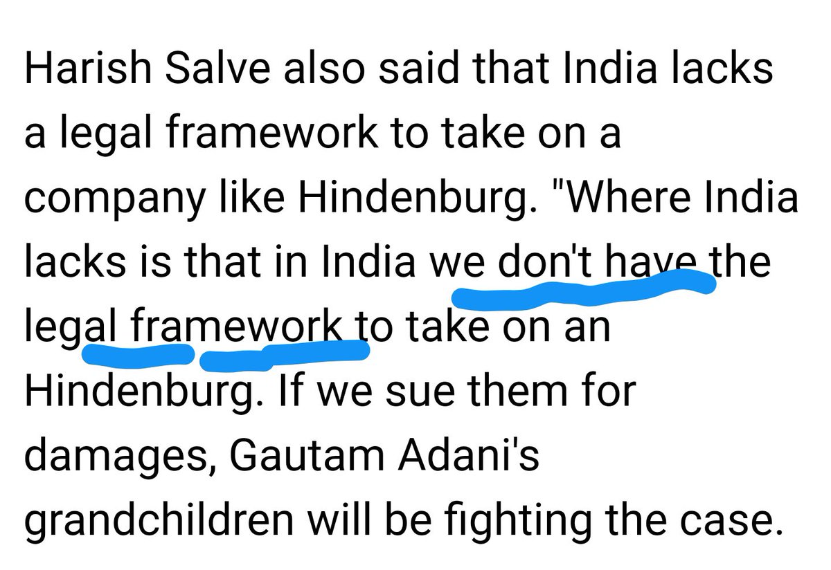 pallavict's tweet photo. @_sabanaqvi Dear, Adani group has already said that it’s SUING #HindenbergResearch
but verdict will take time ;what’s needed ASAP is to pacify markets
#AdaniFPOFullySubscribed shows that investors have confidence in him but Adani took the moral high ground & decided to return their money https://t.co/QLZX4aQvRd