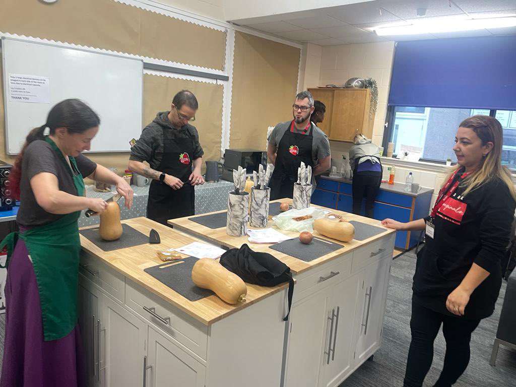 GracemountPS's tweet photo. Butternut squash and lentil curry was on the menu at our Friday Cook Club. Our chefs worked very hard and also discussed the benefits of  Fizz Free February. https://t.co/xQJoJ1wgmK