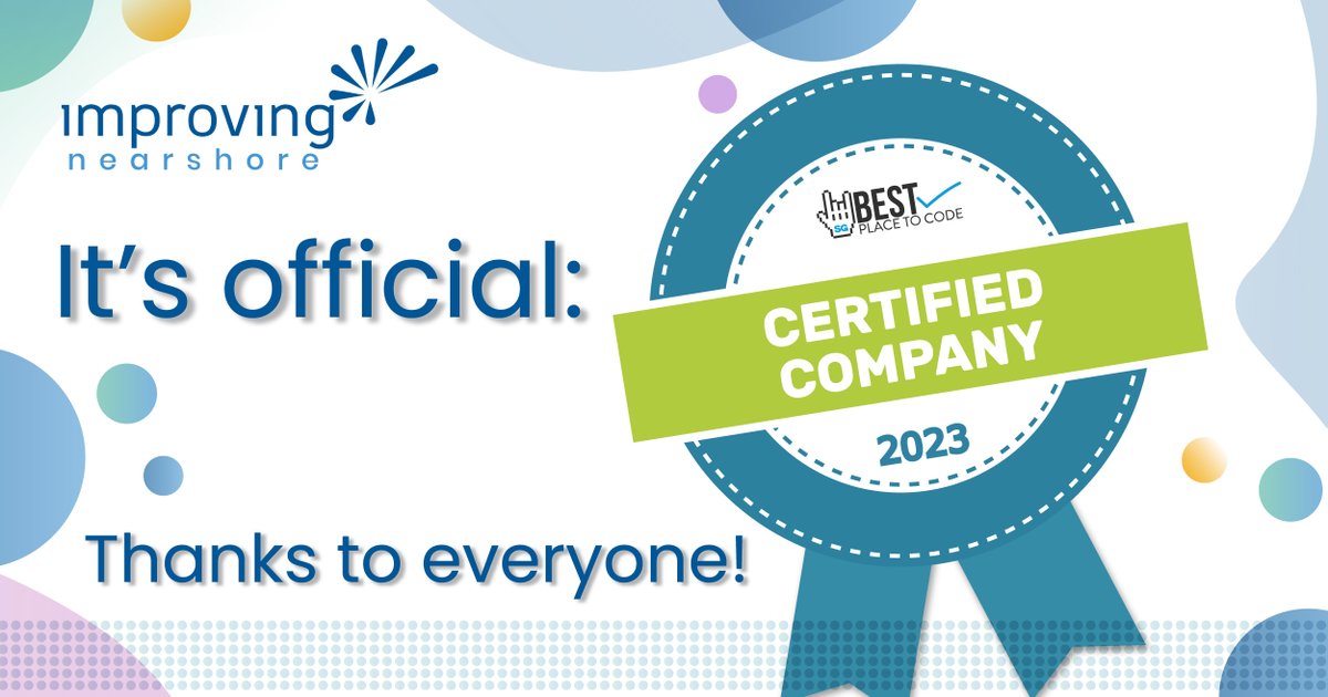 ImprovingMxJobs's tweet photo. For five years in a row Improving has been voted @bestplacetocode! 💙
@RevistaSG recognises companies where diversity and inclusion are valued. Our culture has strived to provide the best working conditions.
#ImprovingNearshore #Improving #BestPlacetoCode #SoftwareGuru https://t.co/Dns1cwkaGJ