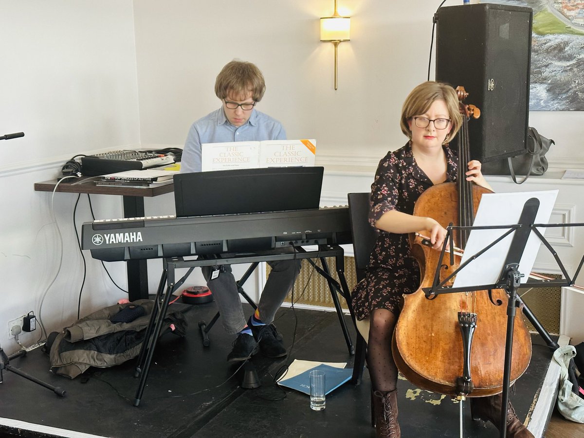 claire_cressey's tweet photo. Another lovely #FreeMusicFriday #WarmWelcome @awen_wales #BlaengarwWorkmensHall @GrandPavilion today with @Kirstenmiller04 #ChristopherFossey bringing the classical to start February with piano & cello duet #WarmHub #CostOfLivingCrisis #MusicMatters #MusicForAll ๐ถ ๐น ๐ป https://t.co/IdGhCjVbrs