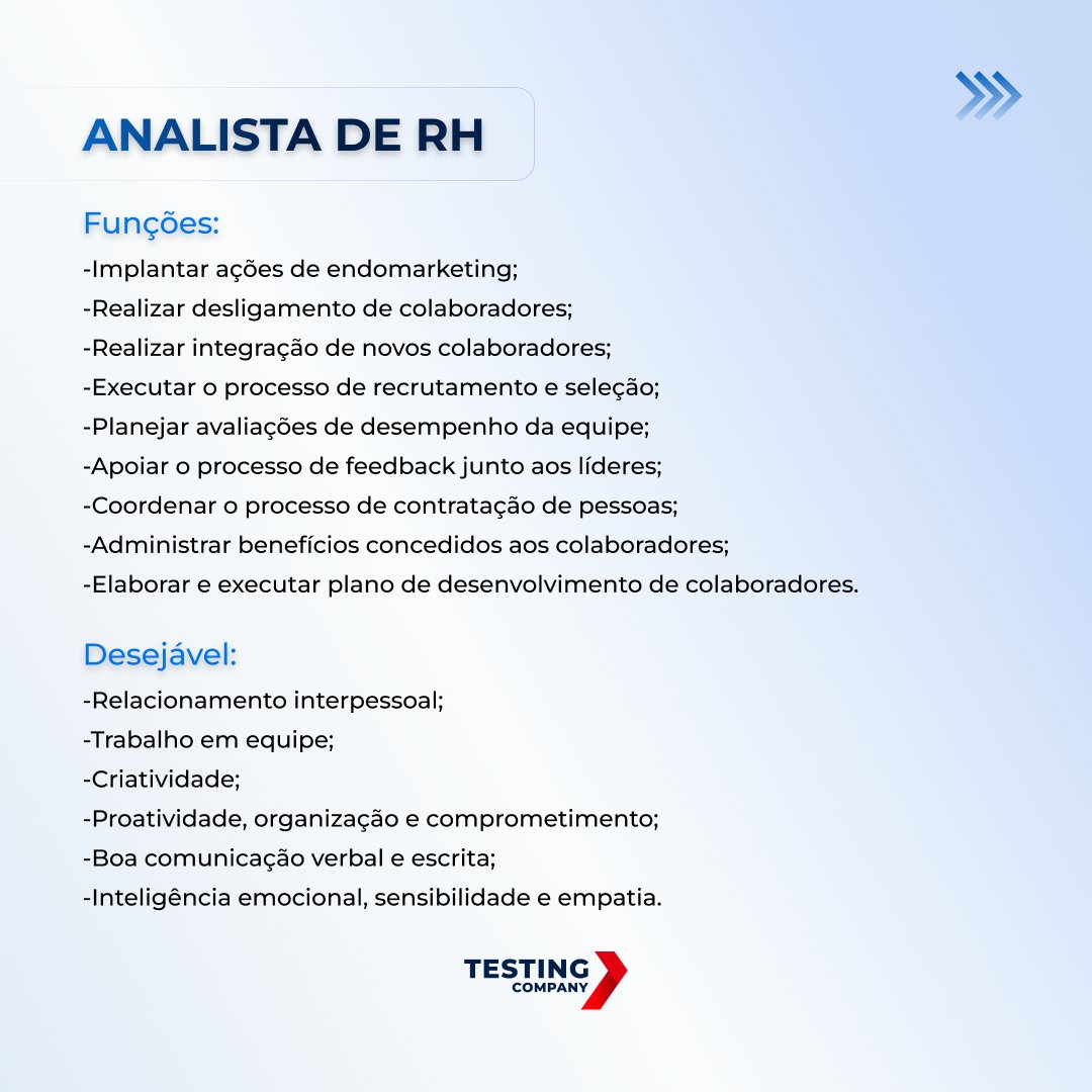 testingcompany's tweet photo. Vem fazer parte do #TimeTC 😍😍

Vagas abertas para:
➡Assistente Administrativo/Financeiro;
➡Assistente de RH;
➡Analista de RH.⠀
Interessados, enviar currículo para rh@testingcompany.com.br

#vagas #rh #vagasdeemprego #oportunidades https://t.co/Q3P0idy5mQ