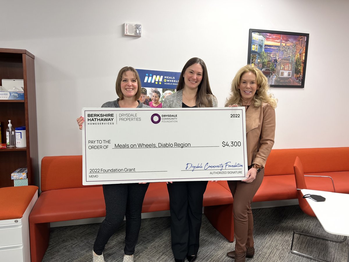 mowdiabloregion's tweet image. Thank you @BHHSDrysdale  for supporting Meals on Wheels Diablo Region&apos;s  senior services!

#MealsonWheels #Thanks #CommunityOrganization #Nonprofit