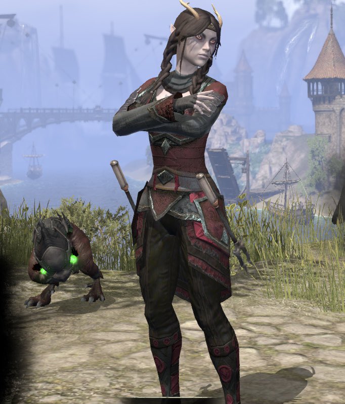 DaedricShadow's tweet photo. Maikoh had one too many Markarth Meads and woke up a baby Vamp Bat … she was not too impressed with the judgement of the local merchants  as she adjusted to the night life 😅🥰🦇🖤 @TESOnline  #ESOFashion #theelderscrollsonline #ESOvampire #Vampire #bat #ESO https://t.co/HUg2PgwGwA