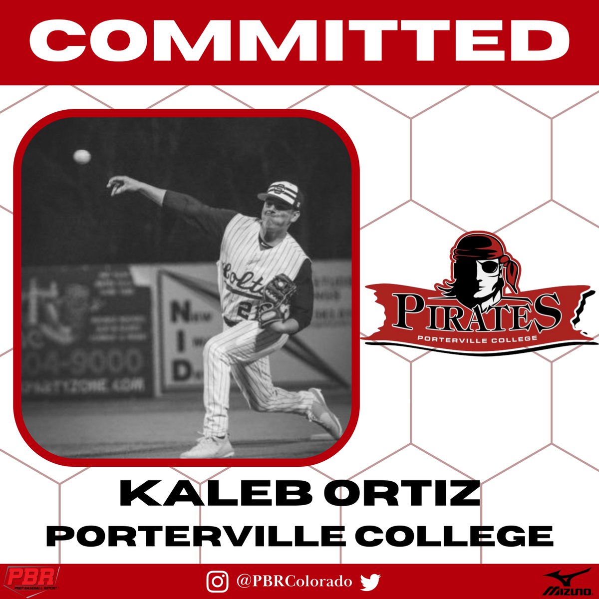 🚨𝐂𝐎𝐌𝐌𝐈𝐓𝐌𝐄𝐍𝐓 𝐀𝐋𝐄𝐑𝐓🚨

'23 RHP/INF Kaleb Ortiz (Pueblo South HS) has announced his commitment to Porterville College.

<a href="/kalebortiz10/">Kaleb Ortiz</a> || <a href="/PCPirateBeisbol/">PortervilleCollegeBaseball</a>