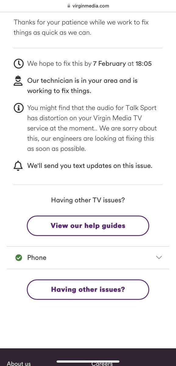 Thanks <a href="/virginmedia/">Virgin Media ❤️</a>!

Great to know the TV will be fixed by Tuesday!!!! 😒