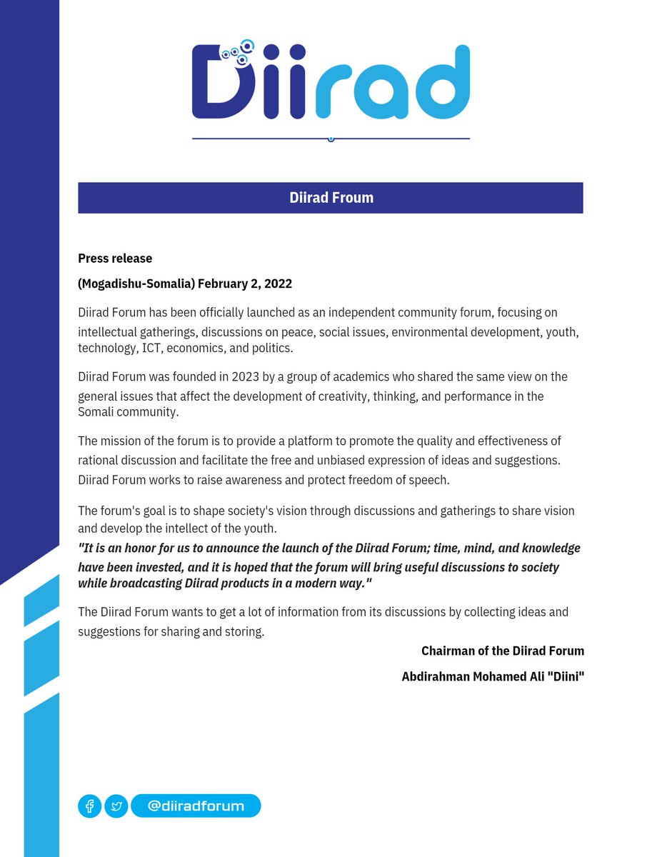DiiradForum's tweet photo. For further information regarding the launching of the @DiiradForum  please read the attached. https://t.co/3bHDmQIIiz