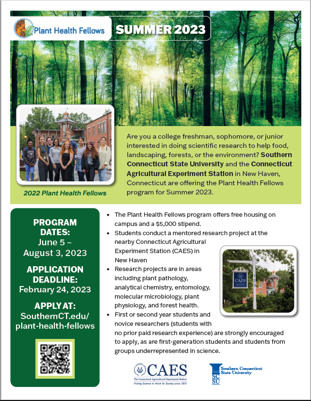 Three weeks left to apply to this paid internship program! Get your first research training in a small lab with lots of PI attention. Travel support available. This opportunity is limited to US Citizens and nationals.
southernct.edu/plant-health-f…