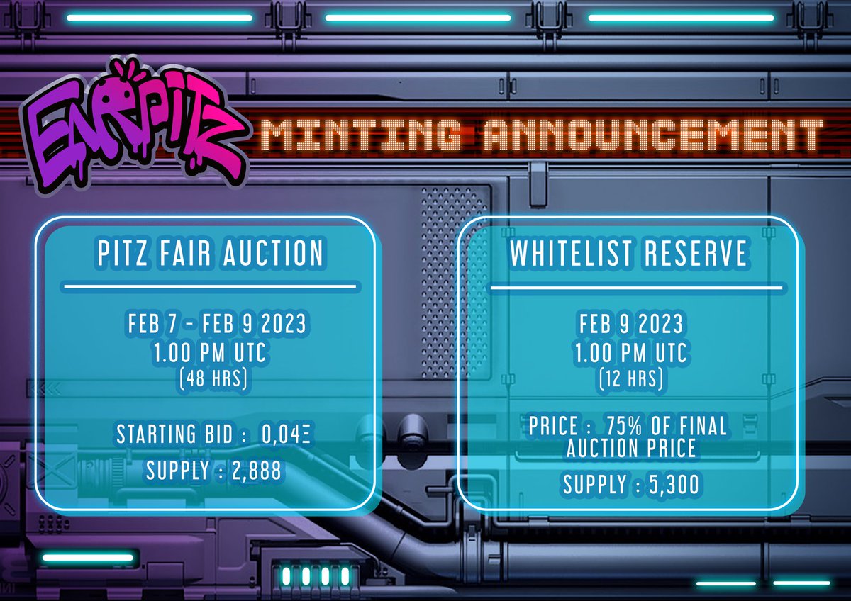 The Earpitz revolution draws near! Are you ready to enter the Paraverse? 👾

⚡️ Phase One | 7th February - 9th February 2023
👾 Phase Two | 9th February 2023

Here's all you need to know going into our Mint Day! 🔽