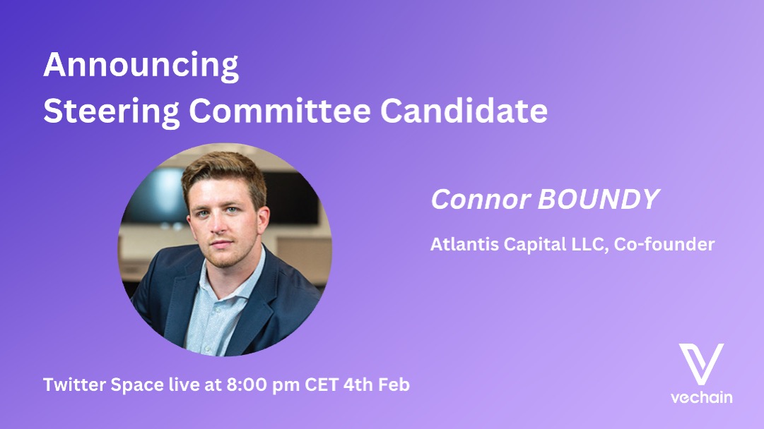 vechainofficial's tweet image. 1/
Our next Steering Committee candidate is Connor Boundy - Community Advocate and a driving force behind the monthly '#VeChain Project Leaders' Twitter Spaces!

Let's meet Connor:

"From his first high school incubator in the U.S. to Indiana University.. (contd.👇) #Crypto  $VET