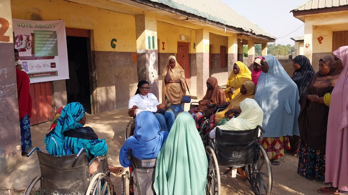 inclusivefrnds's tweet photo. We made a final push through the #VoteAbility PVC collection drive for Persons With Disabilities (PWDs) to ensure that all registered eligible PWDs were able to pick up their PVC in Karmajiji Community Abuja. https://t.co/HhzkqnnDPx