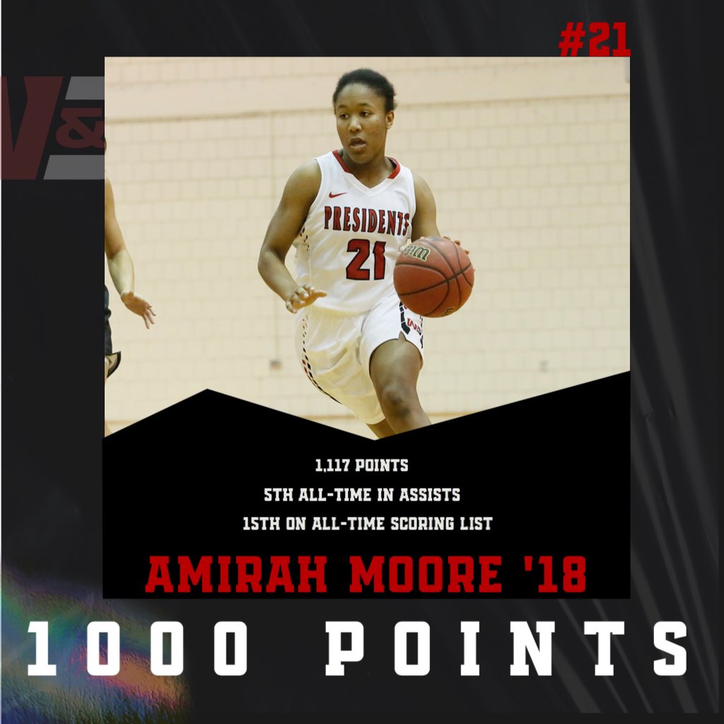 Shout out to Amirah Moore for scoring 1,117 points!!! #1000points #alumni #prezpride