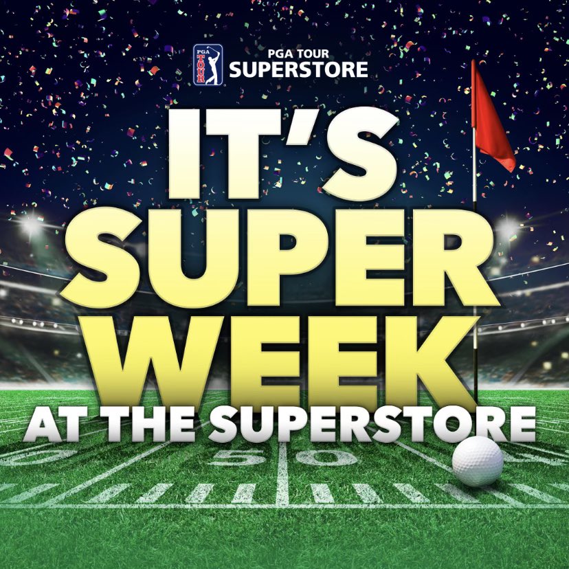 danbickley's tweet photo. Big week at the PGA Tour Superstore begins Saturday.  Don’t miss the discounts, contests, prizes. #ShopWithThePros #Sponsored https://t.co/naLqDwUNsa