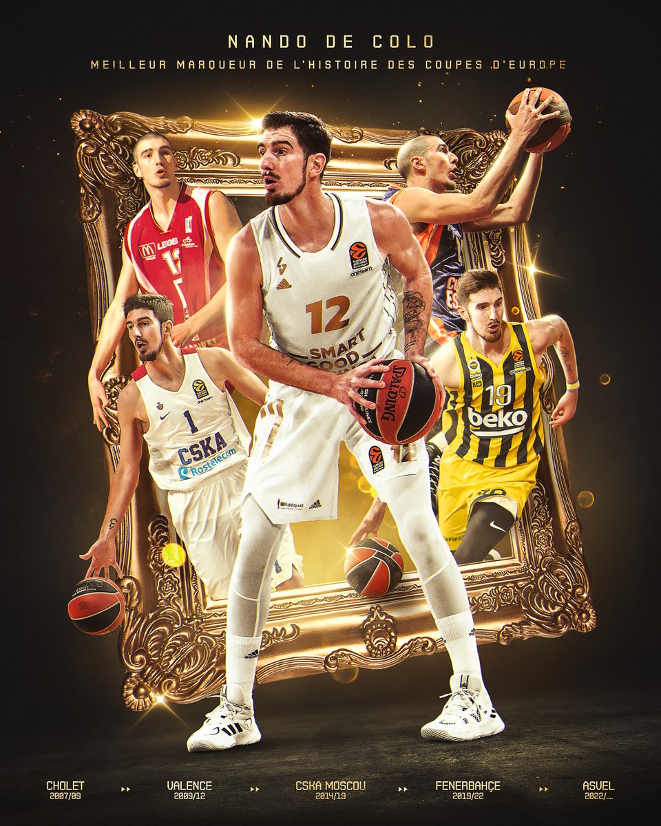FRABasketball's tweet photo. MEILLEUR MARQUEUR DE L'HISTOIRE DES COUPES D'EUROPE 🙌

Avec 4906 points marqués, Nando De Colo dépasse la légende grecque Nick Galis au classement et devient le meilleur marqueur de l'histoire des Coupes d'Europe ✨

#TeamFranceBasket | #PassionnémentBleu https://t.co/M8txzpweF8