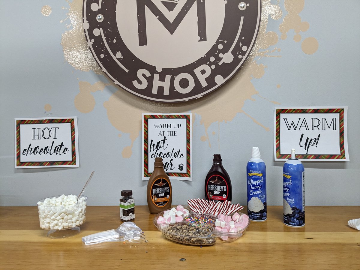 MercuryPrint's tweet photo. On a bitterly cold day like today, when it's 4° F with a strong wind, it is crucial to have something to warm you up. Thanks to our Account Managers, Amy and Donna, for setting up this hot cocoa bar. And thank you to everyone for the great photos. Please stay safe, everyone. https://t.co/S26l6WNun6
