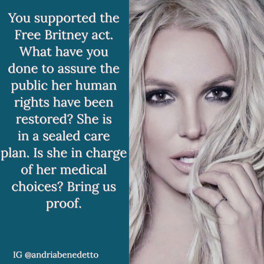 MichelleLynn367's tweet photo. @RepNancyMace @CharlieCrist @RepSwalwell @MeghanMcCain @mattgaetz We are concerned 4 the safety of #BritneySpears, care plan is run by same team responsible for her cship. What actions have been taken to ensure her freedom #FreeBritneyFriday #JusticeForBritney #whereisbritney https://t.co/nzugo45Uut
