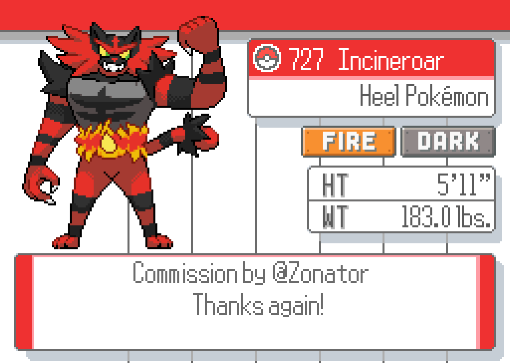 BroseGross's tweet photo. Incineroar!! *Smash Announcer Voice* Commission for @zonator . Thanks again! https://t.co/zPxPTXj4vM