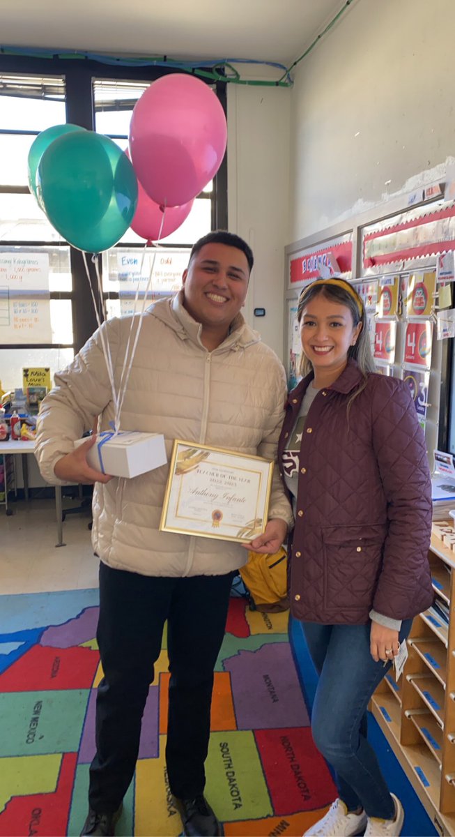 Congratulations to our Teacher of the Year <a href="/TheMrInfante/">Anthony Infante, M.Ed</a> &amp; our Beginning Teacher of the Year <a href="/MsLopezTeach/">Lisset Lopez</a> ! 🥳🥳🥳 Thank you for all that you do! <a href="/MrsCMontoya/">Claudia Montoya-Barba</a>
