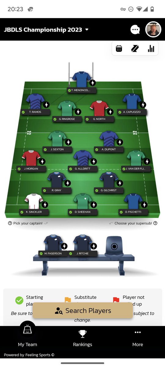 <a href="/ReactRugby/">React Rugby</a> helping me with my team selection. Going without one sub though! Bad idea? 

#SixNations #FantasyRugby