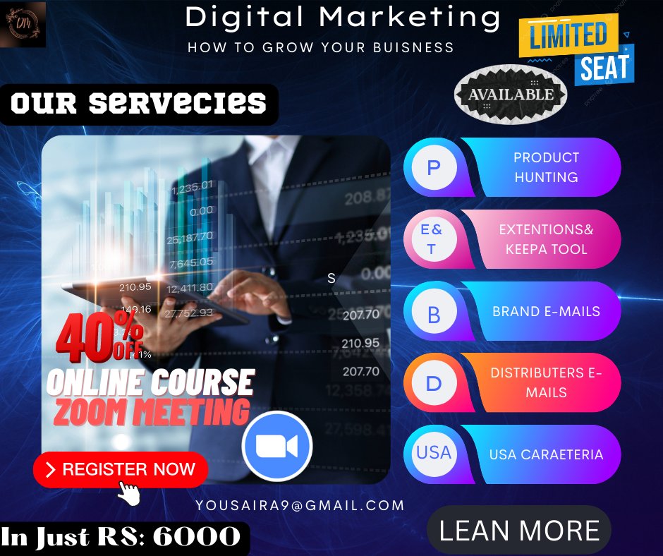 sairayo67236552's tweet image. Asalam o Alaiqum !
Dear Friends,
Amazon FBA Wholesale Online Course With Zoom Meeting App. Admissions Open Limited Seats Are Aavilable 2023.
#fbawholesale #Amazon #amazonvirtualassistant #virtualassistant #keepatool #extensions #usamarket #marketplace #winingproduct