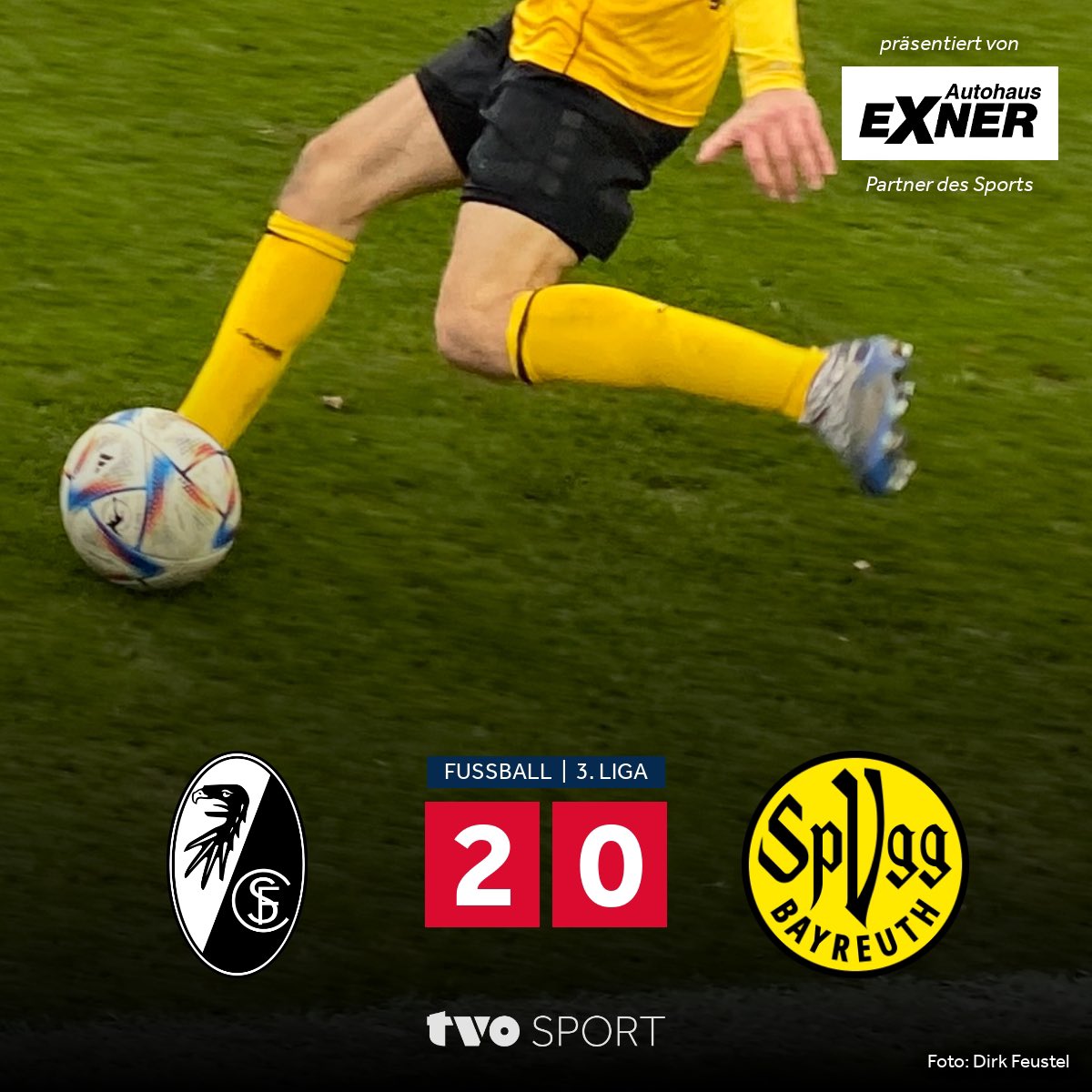 TVO_Sport's tweet photo. Beim Tabellenvierten, dem SC Freiburg II, geht die #Altstadt leer aus. Das 2:0 für die Breisgauer fällt erst in der Nachspielzeit. Die @spvggbayreuth bleibt auf 17. und damit auf einem Abstiegsplatz. Am 12.2. gehts zu Hause gegen den aktuellen 2. Wehen Wiesbaden.
#TVOSPORT https://t.co/67v15clF26