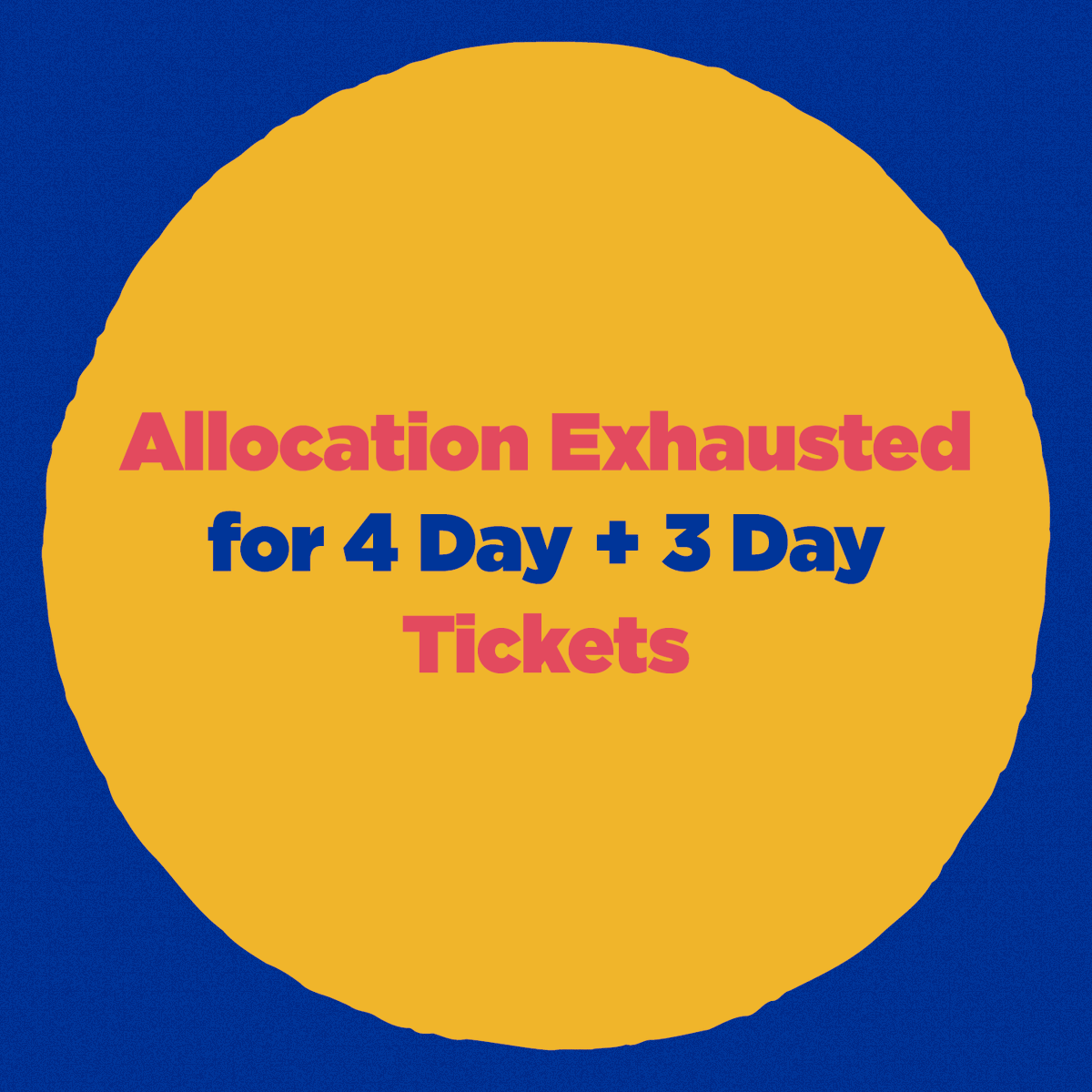 In addition to Saturday 11 March, the allocation of Festival 4 Day + 3 Day (Fri-Sun + Sat-Mon) passes are now exhausted. The only remaining tickets are Friday, Sunday and Monday single day tickets. Book now - bit.ly/3Y2OGoJ