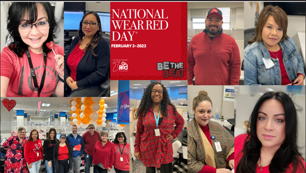 HROperations21's tweet photo. #NationalWearRedDay today in recognition of national heart month.  Please take the time to visit your doctor to check your heart.  #WearRedDay @WomenOfATT_EG @HACEMOSatATT #HROrganization @AmericanHeartTX #TeamHRHeartHeroes https://t.co/EcOHwdE9ux