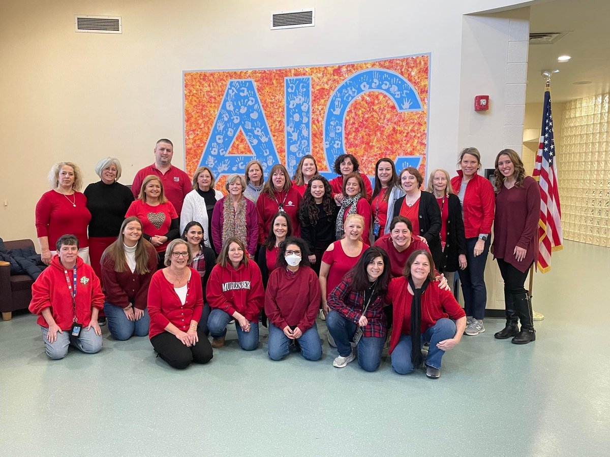 ESCofNJ's tweet photo. This morning at our Academy Learning Center staff participated in a Heart Walk to celebrate Heart Healthy February National Wear Red Day for women’s heart health. ❤️ Staff wore red and came in early to walk together.  There was also a hot chocolate bar to enjoy. #ESCNJ #ALCNJ https://t.co/UGFM0Derdd
